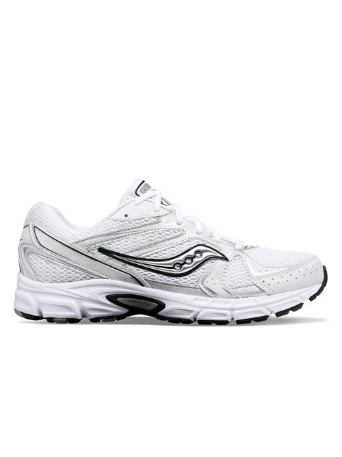 Scarpe uomo in tessuto nylon e pelle colore bianco e grigio SAUCONY | RIDE MIL.708125